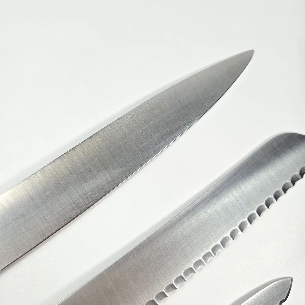 Cuisinart 3 Stainless Steel Knives Set Carving Bread‎ Serrated Utility Black